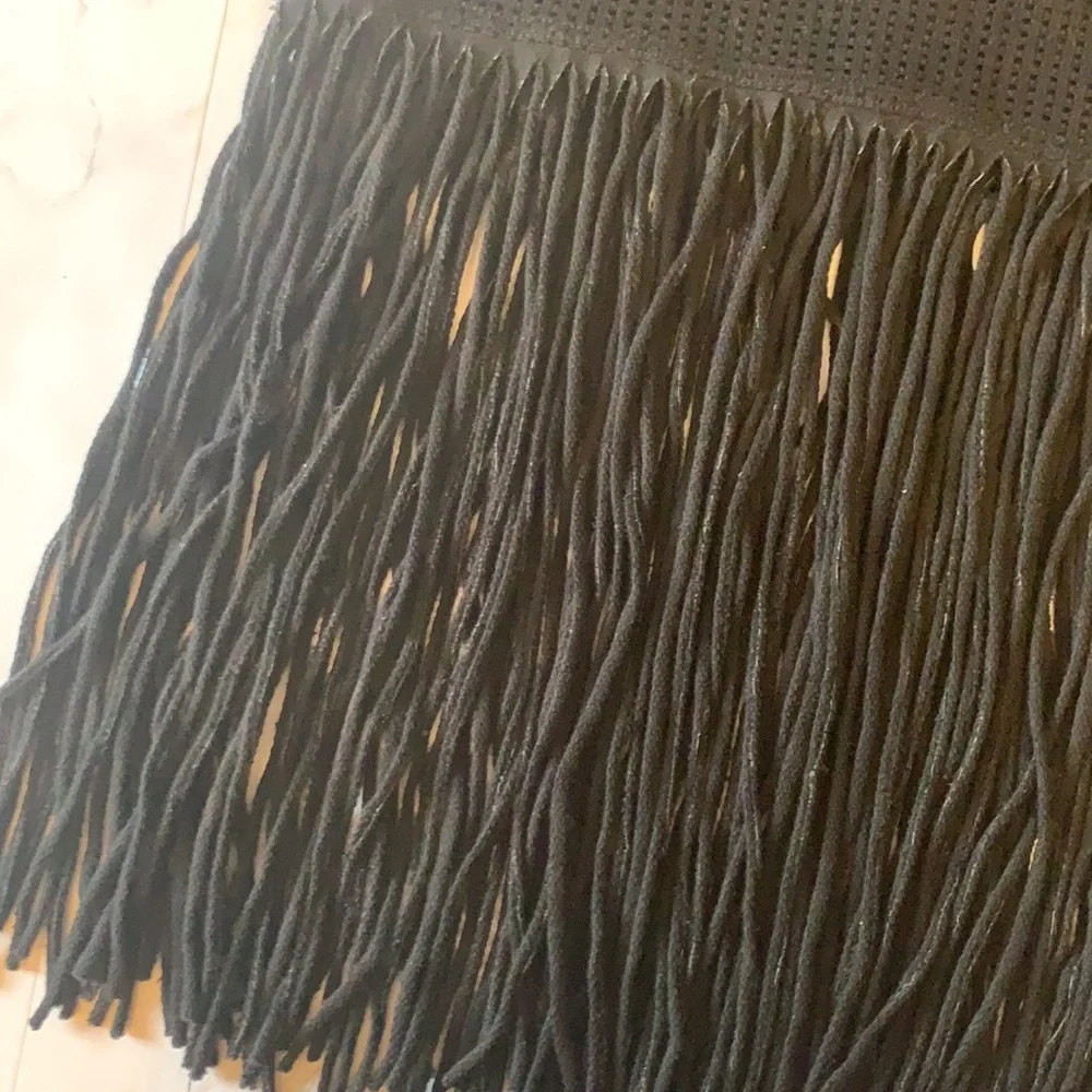 RILLER & FOUNT black fringe mini skirt - Picture 6 of 8